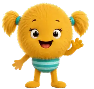 Gele Swimie kijkt je aan en zwaait